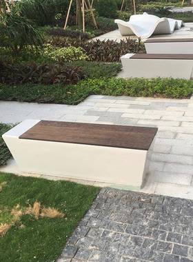 户玻璃钢座防腐木坐用凳公外园小区景椅观椅子休息凳子VDV商景观