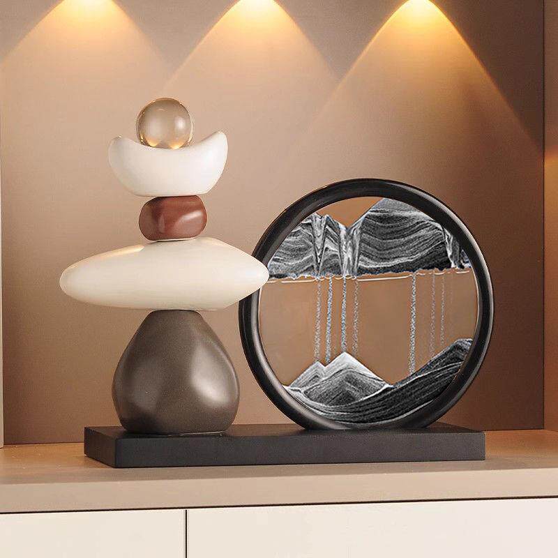 流NMH画摆件沙客厅酒柜电视柜玄装品饰办公室关旺事业运