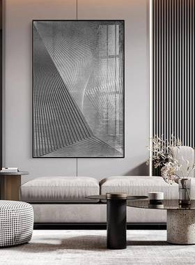 现代简约白线条抽象装39070饰画客厅玄业关壁工业风黑办公室商挂