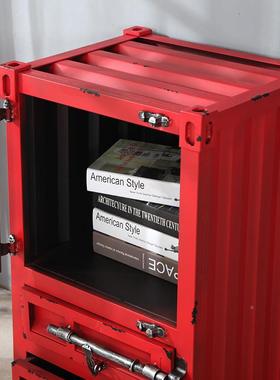 工风集装柜子斗柜储物复LD-56028业古抽屉柜多功箱柜能收纳柜边柜