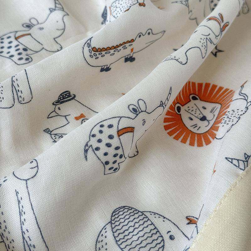 婴儿儿盖毯新生竹棉JXI纤维双层纱布夏季童宝宝外出车薄儿凉毯被