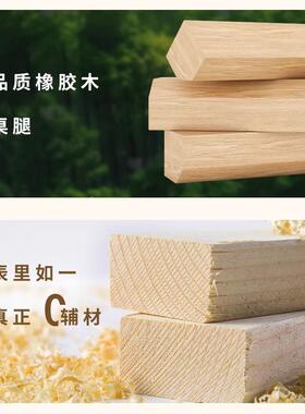 色餐桌白木板腿家用客厅吃饭桌子简约奶油风大WMP桌实商用快餐店