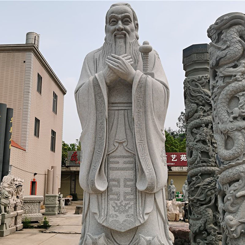 大型花岗岩石雕孔子像校园文化