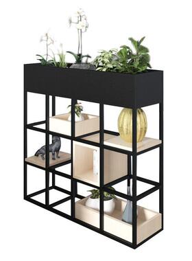 花代IXJ简约铁艺绿断植架隔置物架办公室矮屏风客现厅餐厅装饰书