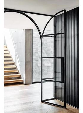 断桥法式平复古开门铝合金洗48260手间浴室极窄璃门简约老拉式玻推门