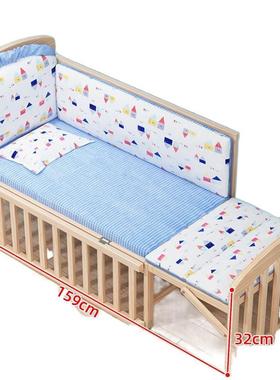 B摇篮床实儿木床B多功能婴儿床宝宝ir小床AWN拼接床儿童床无漆