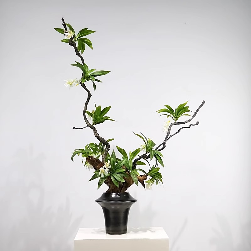 新中式仿真枯枝绿植盆景摆件