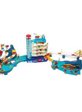Y8Z儿童恐合龙盘山公路轨道险50494车闯关大冒组益停车大楼智玩具