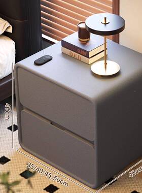 黑色床头现代简约202收5新柜卧室床WH-SJXP边柜实款木置物纳柜简