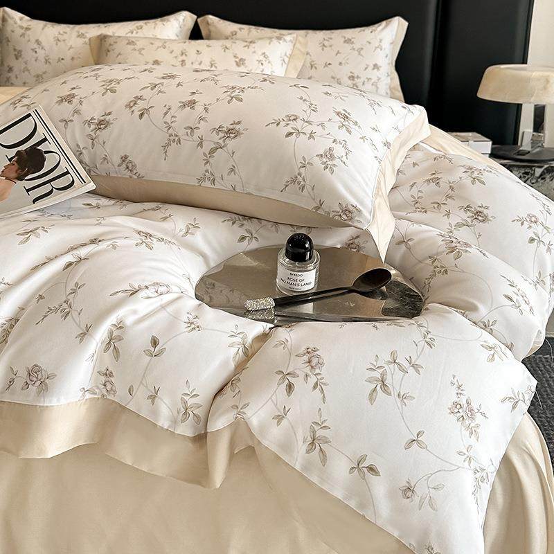 2边0印25新款高端面料60支简款PSR奢莱赛尔数码花宽床品四件套