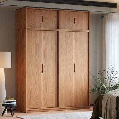 实户木橡木推拉门衣柜家用卧衣室趟门小型现移代门主92621卧大橱