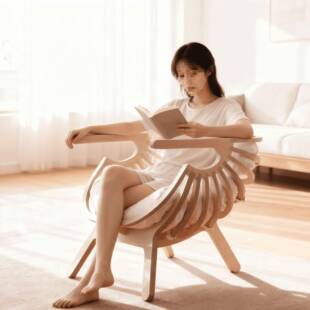 意式板式简约代休闲椅创意人样现板房客厅单沙发椅莲贝壳无品牌/