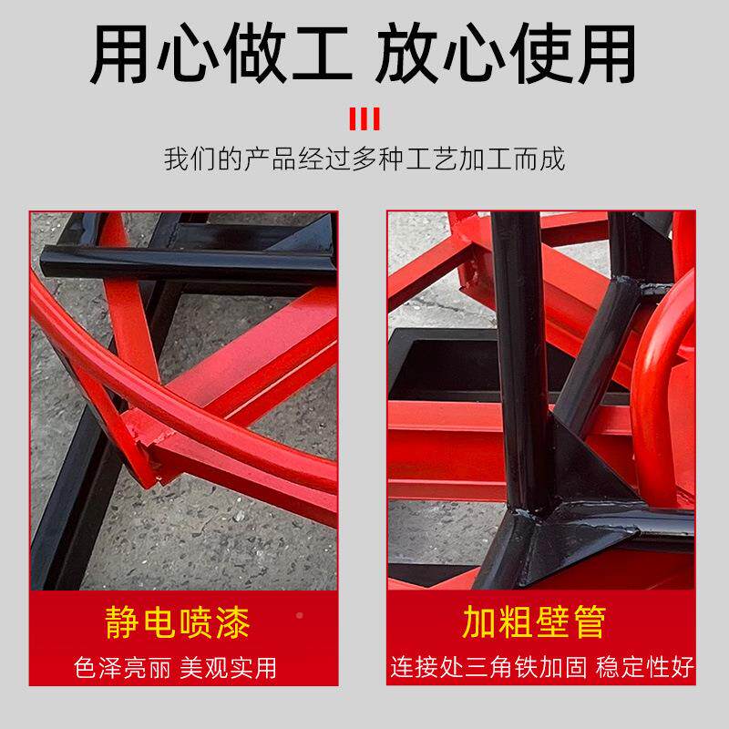 气动架刹车盘BTF圆钢筋放料立式收线架放盘螺丝送料铁转盘架子可