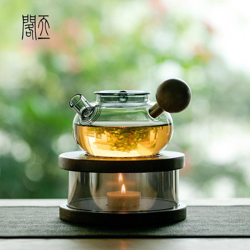 天一阁丨玻璃茶壶保温底座套装蜡烛温泡茶炉加热花茶水果茶煮茶器