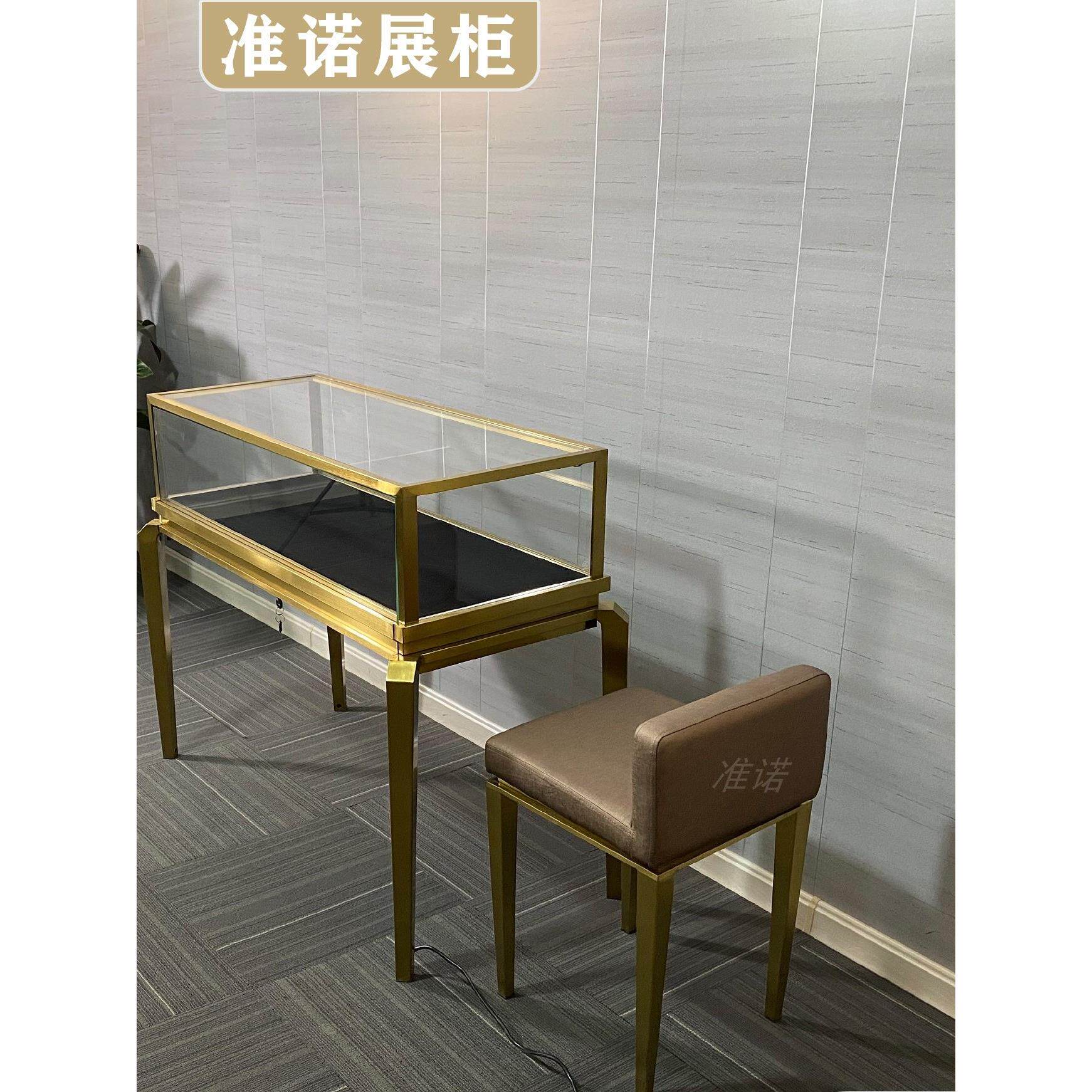 不锈钢珠宝陈列柜珠宝金,银,玉古董玻璃柜台豪华陈列柜储藏柜