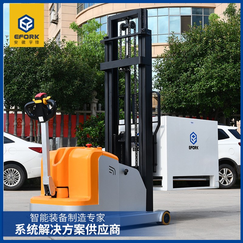 宇锋全电动步行平衡重1吨推盘无腿堆高车堆垛无腿铲车配重式叉车