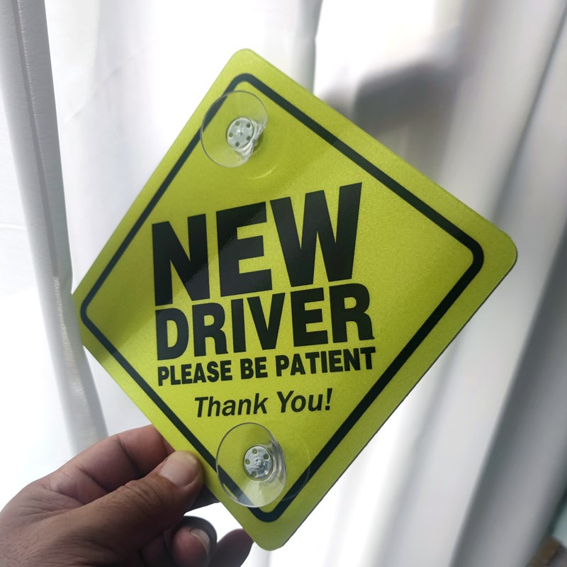 实习期车贴新手上路反光标志汽车吸盘贴搞笑标创意女司机贴纸NEW