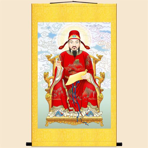 文昌帝君图禄神画像 神仙神像画 中式客厅书房卷轴挂画装饰画定制