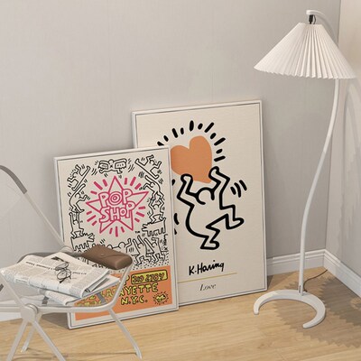Keith Haring 凯斯哈林 街头涂鸦风格趣味装饰画波普艺术海报挂画