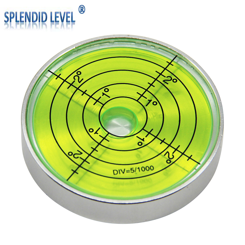 圆形水平泡铝合金10便携式金属万向气泡水平仪夜光调平水准器