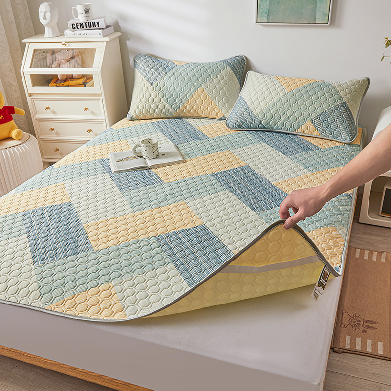 乳胶凉席床笠款三件夏季冰丝加厚床笠23新款床垫保护罩软垫防滑