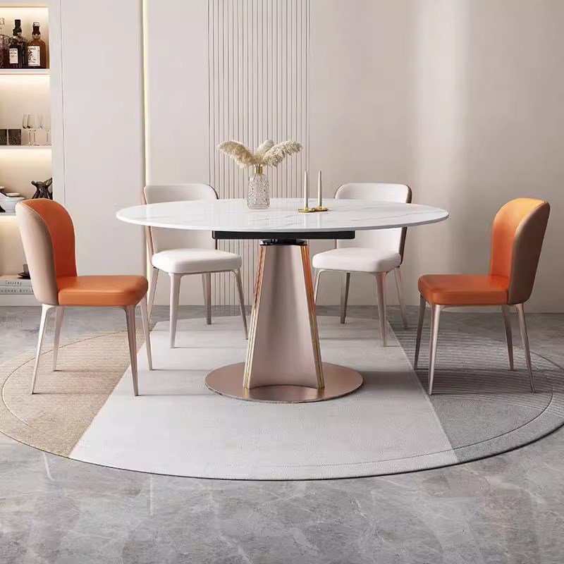 岩板餐桌椅方可秒变圆岩板跳台圆桌小户型家用伸缩岩板餐桌