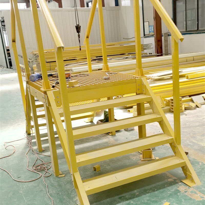 玻璃钢楼梯平台拉挤检修平台耐腐蚀抗压电镀厂绝缘防滑平台踏步