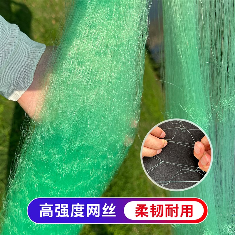 鱼网粘网三层沉网绿丝软丝底网鲫鱼鲤鱼挂子网拉网丝网沾