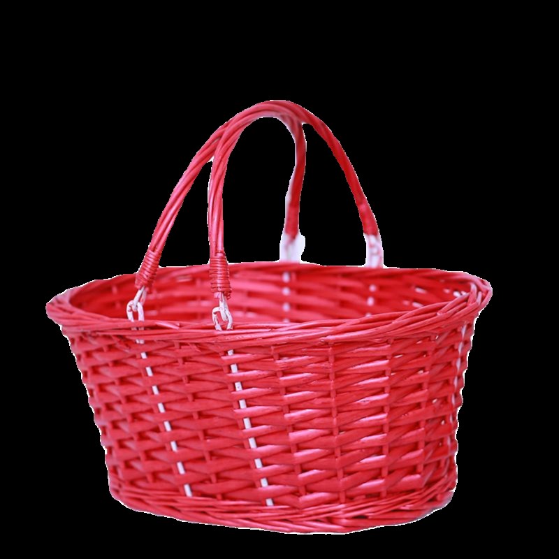 红色篮子喜事结婚篮子订婚过大礼水果篮亲满月鸡蛋手提篮竹篮