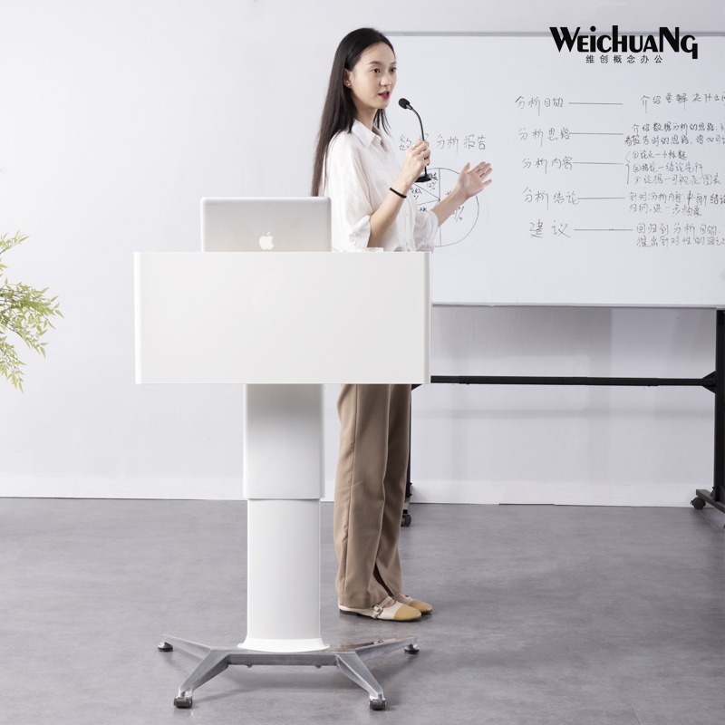 演讲台发言台培训会议室小讲台现代简约可移动升降桌子接待台前台