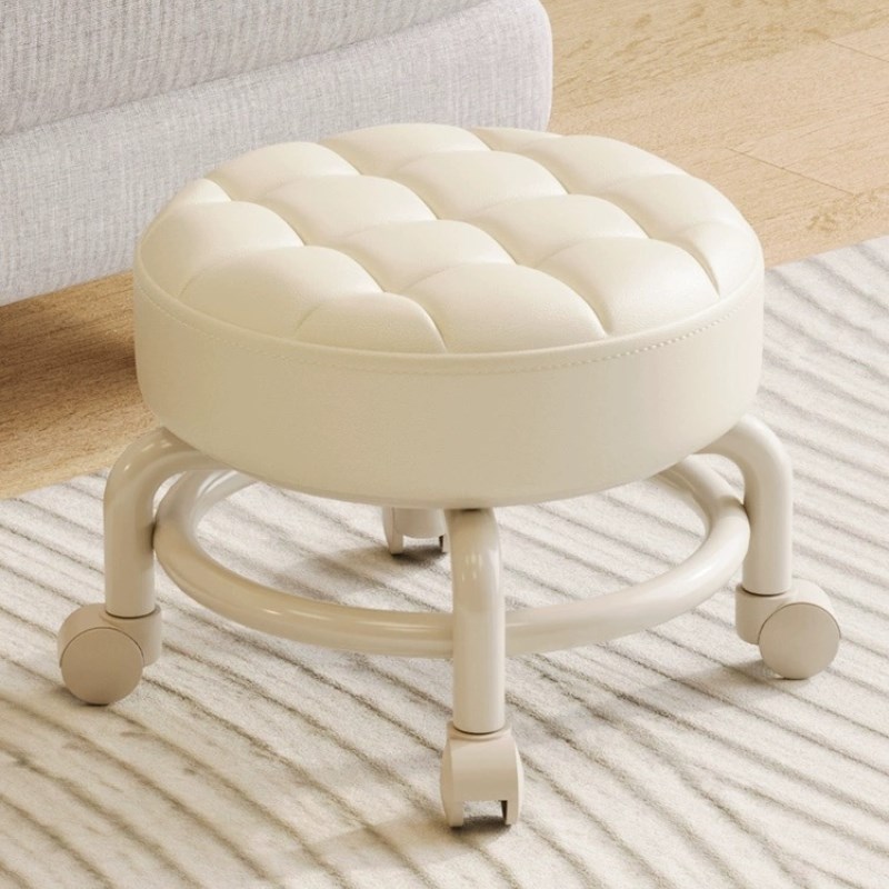 万向轮小舒适久坐家用现代简约移动带轮板凳滑轮矮凳带娃圆凳