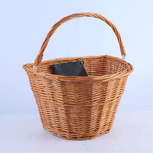 大唛柳条自行车篮带快拆车把自行车篮自行车可拆卸车篮托篮D形