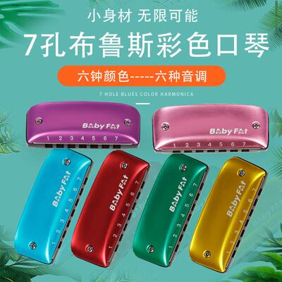 Bsby Fat布鲁斯7孔口琴成人学生课堂练习演奏口吹琴Harmonica