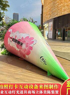 春天绿色巨型束美观实用商业场美陈摆OJF商档次设品位泡花沫摆件