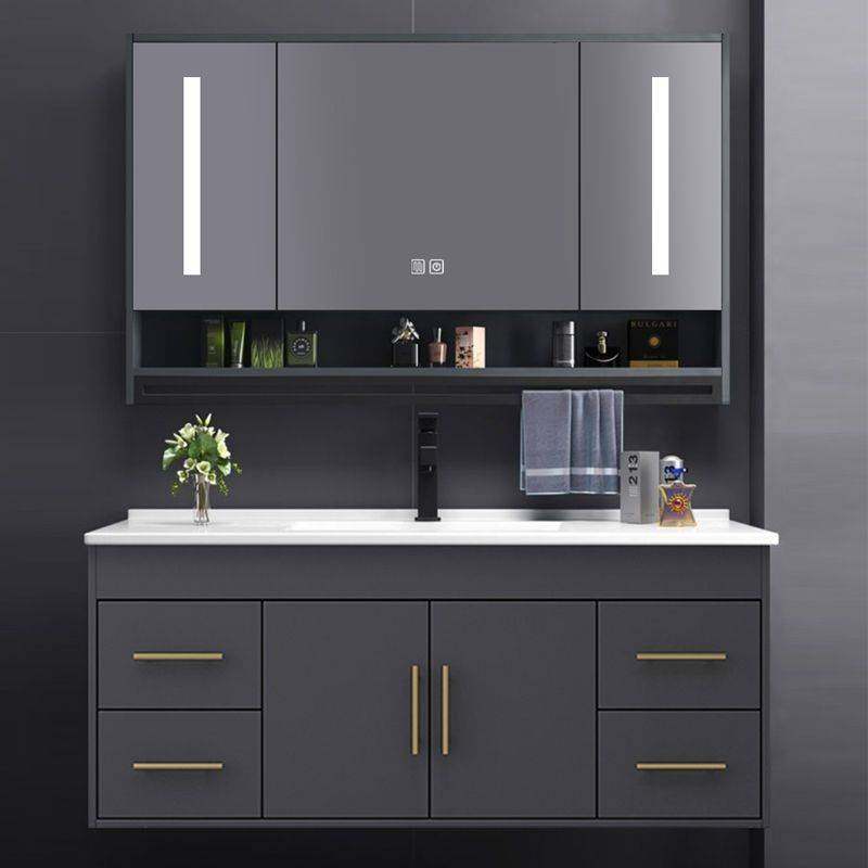 多层实木【包安装】带毛巾杆浴室柜组合全套一体盆洗脸盆柜镜柜