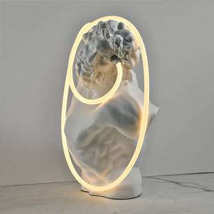 现代简约拉奥孔劳孔雕塑树脂玻璃钢摆件酒吧台灯展厅装饰落地灯