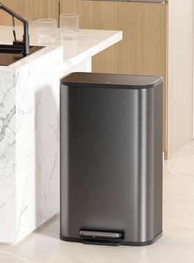 VELAR厨房垃号圾E桶大容量BGC202大5新款家用客厅轻奢不锈钢脚踩