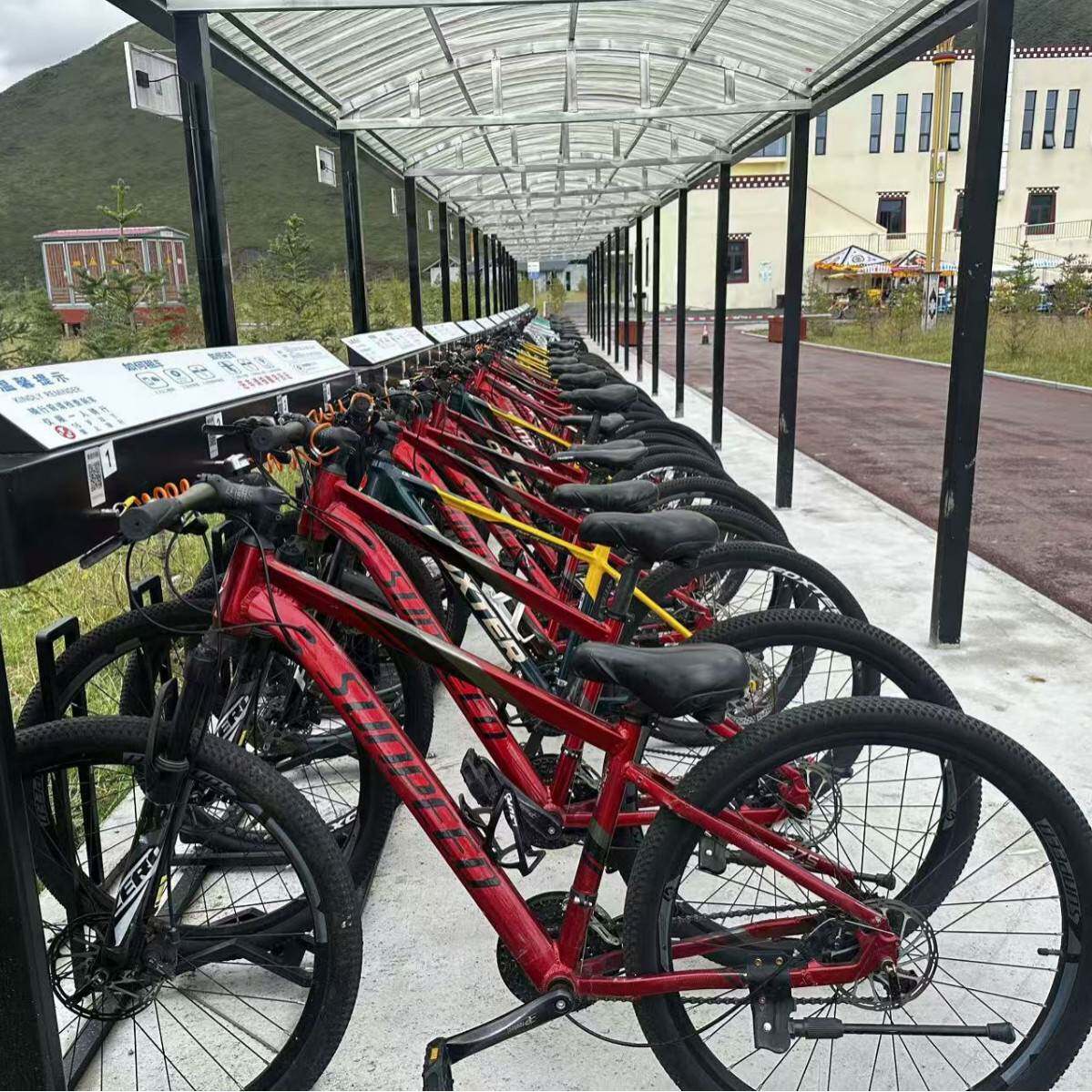 共享单车桩防假还4G链条锁一拖多物联锁景区公园扫码租借自行车锁