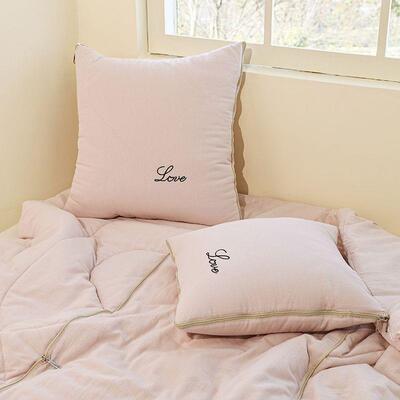 新款纯色全棉抱被枕公轻奢时尚办室午睡被多功能车YNN二用靠垫被