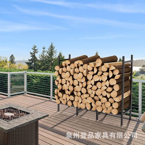 室外重型柴火架铁艺可拆卸储木架户外庭院木材收纳架壁炉木柴架