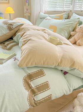 小清拼色四件套学舍生宿三新件VEH套床单床笠款套件被床上用品枕