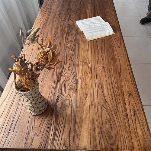 老榆木子实木复古茶桌茶台家长条餐桌桌民俗简约吧YWI台店民宿用