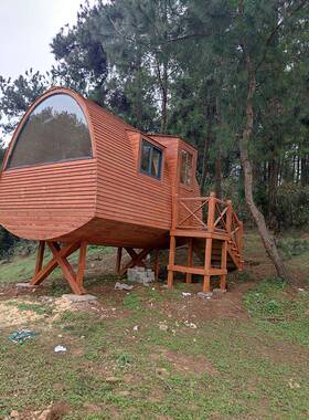 定制可防腐dj20木木屋山庄民宿?动太空舱别墅移庭院小木屋户外露