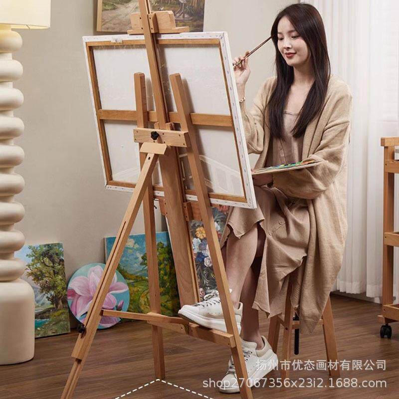 美术生用画室后丙支式折叠撑766收纳升降提升三角烯素描油画架4K2