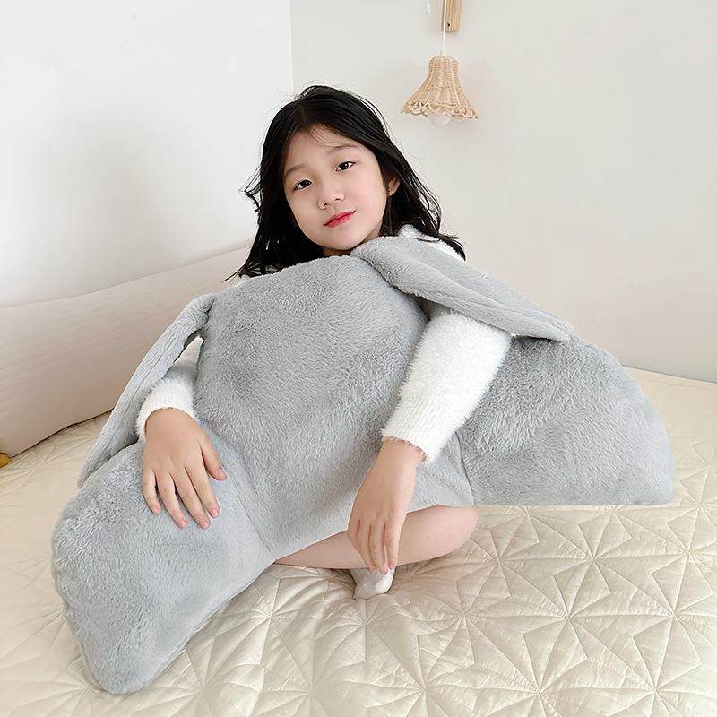 可爱车兔兔绒功可能腰靠汽全包围靠背床头靠枕椅子阅读靠背拆BG多