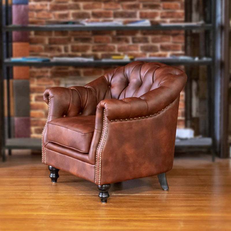 美式复古皮沙发椅复古酒店高档别墅高背休闲椅客厅拉扣单人皮沙发,鲜花速递/花卉仿真/绿植园艺,割草机/草坪机,淘宝优惠券,粉丝福利购,淘宝优惠卷