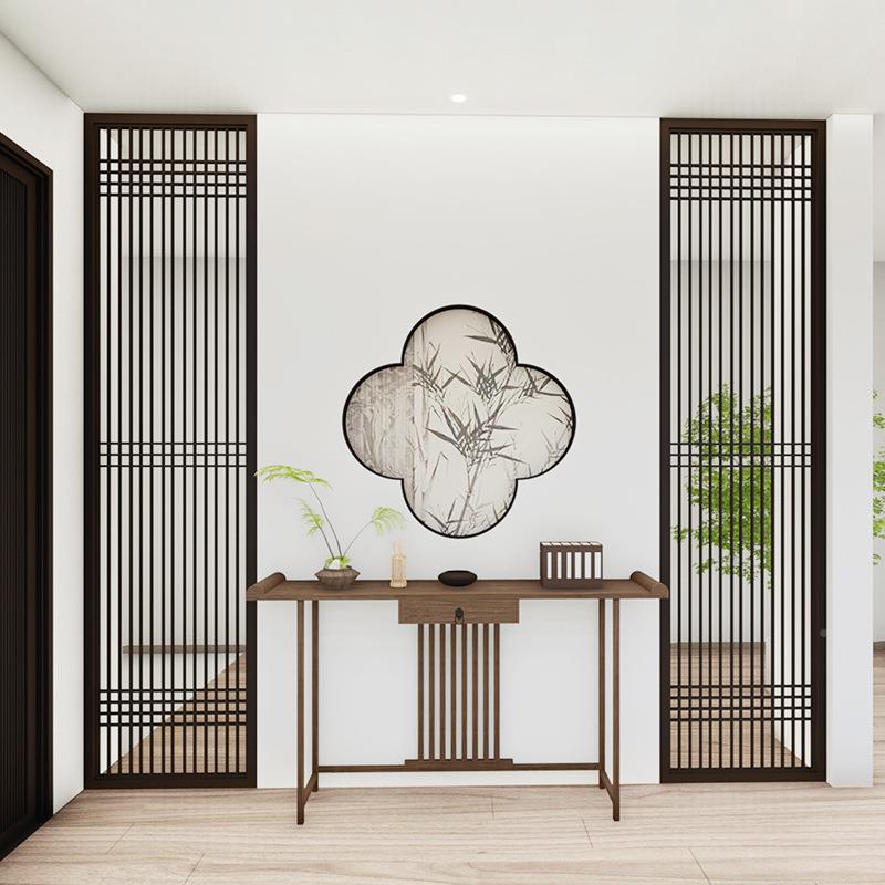 客厅屏风木纹铝屏断铝花格3合金铝窗隔古花中式仿铝合金窗风花装