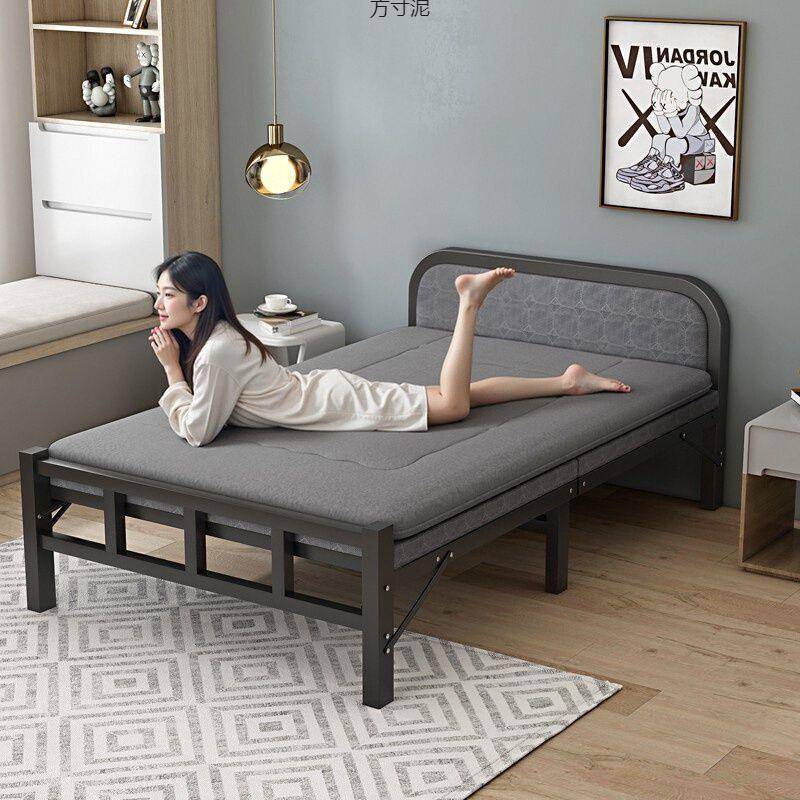 折叠床易人床家用便携出租屋铁床公室简成人午见详情办休床午睡硬