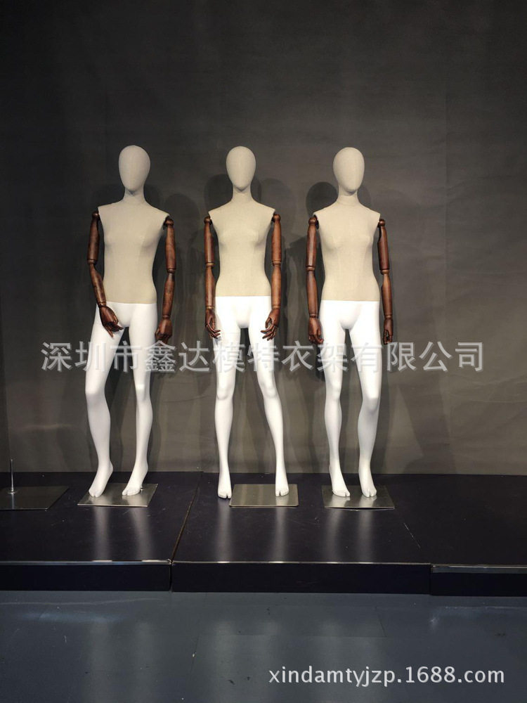 厂家供应实木手臂展示模特 女装半身包布模特 全身男装包布模特