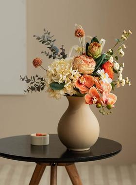 南兰十花字星轻奢高端仿真花摆客厅花束假摆设蝴jd101312蝶餐件桌